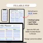 Fillable weekly planner for mobile, tablet, and laptop/PC
