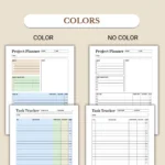 Project Planner and Task Tracker have two sizes: US letter & A4