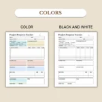 Project Progress Tracker available in colorful and ink-friendly black-and-white