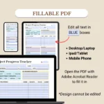 Fillable Project Progress Tracker optimized for Mobile, Tablet, and Desktop