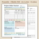 Project Pulse Tracker Printable for Efficient Team Task Management