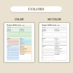 Project Reflection available in colorful and ink-friendly black-and-white