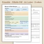 Reset and Recharge Planner Printable for Mental Wellness and Burnout Recovery