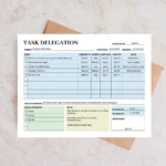 Example of a Task Delegation planner with checked-off tasks