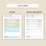 The 1-3-5 Rule Planner available in colorful and ink-friendly black-and-white
