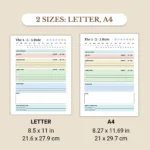 The 1-3-5 Rule Planner available in US Letter & A4 sizes