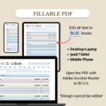 Fillable The 1-3-5 Rule Planner for mobile, tablet, and laptop/PC