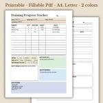 Training Progress Tracker Printable for Corporate Skill Development