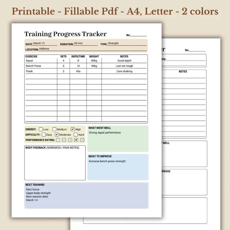 Training Progress Tracker Printable for Corporate Skill Development