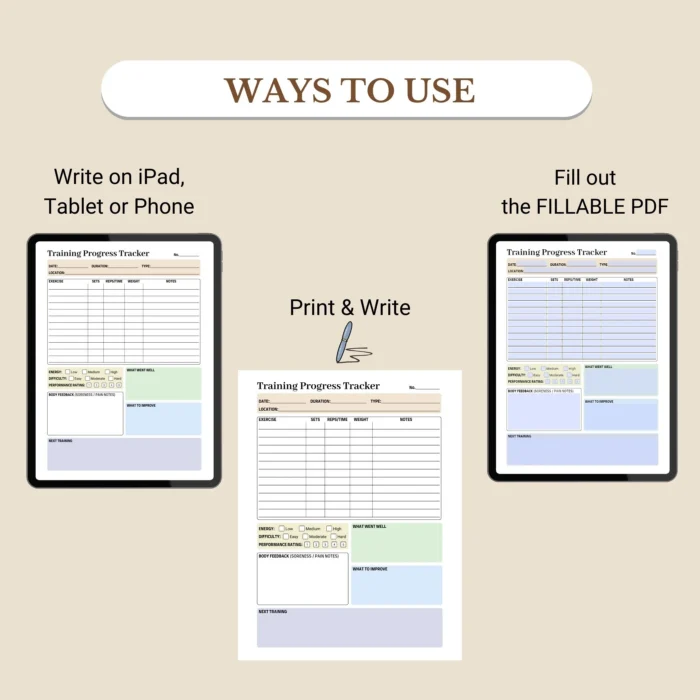 Training Progress Tracker Printable for Corporate Skill Development ...