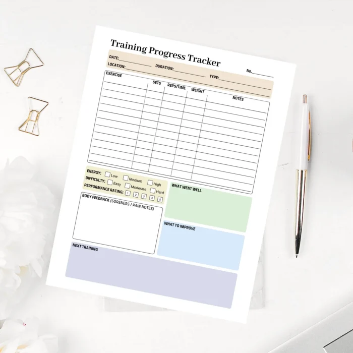 Training Progress Tracker Printable for Corporate Skill Development ...
