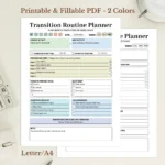 Transition Routine Planner Printable for Work-Life Balance and Decompression