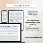 Fillable Transition Routine Planner optimized for Mobile, Tablet, and Desktop