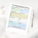 A clean mental wellness dashboard featuring organized sections for tracking energy shifts and professional-to-personal life boundaries.