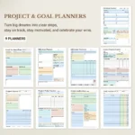 Turn big dreams into clear steps, stay on track, stay motivated, and celebrate your wins with project & goal planners