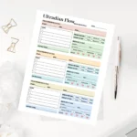 Ultradian Flow planner page showing the 90-minute focus session blocks and energy tracking checkboxes