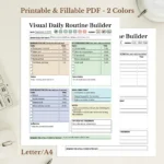 Visual Daily Routine Builder Printable for Kids and Morning Habit Success