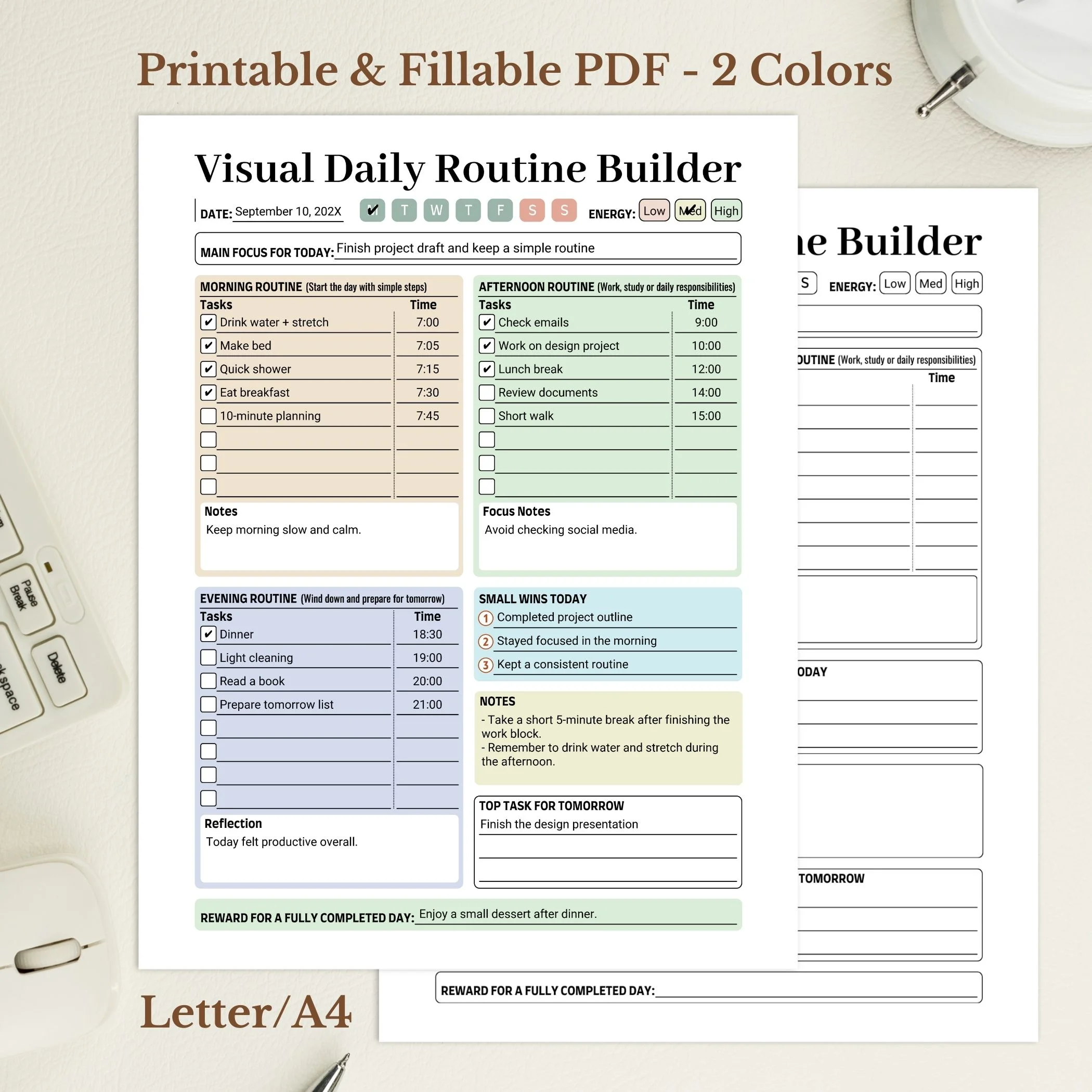 Visual Daily Routine Builder Printable for Kids and Morning Habit Success (1) Visual Daily Routine Builder Printable for Kids and Morning Habit Success