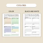 Visual Daily Routine Builder available in colorful and ink-friendly black-and-white