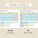 Weekly Fitness Tracker available in US Letter & A4 sizes