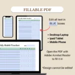 Fillable Weekly Habit Tracker optimized for Mobile, Tablet, and Desktop