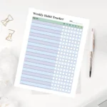 A minimalist habit dashboard featuring a multi-row checklist for tracking weekly discipline and consistency
