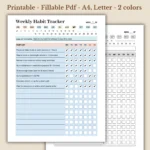 Weekly Habit Tracker Printable for Disciplined Routine Management