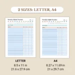 Weekly Habit Tracker available in US Letter & A4 sizes
