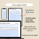 Fillable Weekly Habit Tracker optimized for Mobile, Tablet, and Desktop