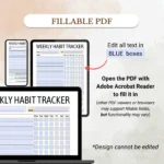 Fillable Weekly Habit Tracker optimized for Mobile, Tablet, and Desktop
