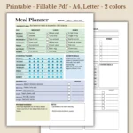 Weekly Meal Planner Printable for Healthy Nutrition and Budgeting