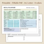 Weekly Meal Planner Printable for Healthy Nutrition and Budgeting Lanscape
