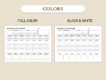 Weekly Planner available in colorful and ink-friendly black-and-white