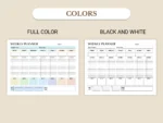 Weekly Planner available in colorful and ink-friendly black-and-white