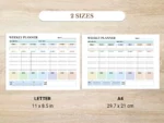 Weekly Planner available in US Letter & A4 sizes