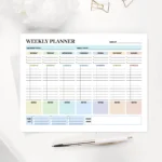 A clean weekly dashboard featuring color-coded daily columns and a dedicated brain dump section to solve mental clutter with high visual clarity