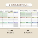 Work Day Organizer included Letter & A4 sizes