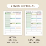 Work Day Organizer available in US Letter & A4 sizes