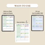 Use this Work Day Organizer to print, fill out as a PDF, or use digitally