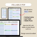 Fillable Work Day Organizer optimized for Mobile, Tablet, and Desktop