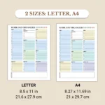 Work Day Organizer available in US Letter & A4 sizes