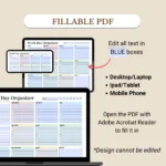 Fillable Work Day Organizer optimized for Mobile, Tablet, and Desktop
