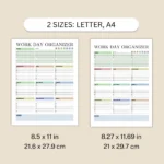 Work Day Organizer have two sizes: Letter & A4