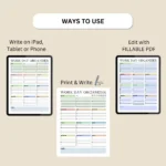 Work Day Organizer can use digitally, print and write