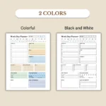 Work Day Planner have two colors: colorful, black & white