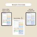 Fillable Work Day Planner - Digital use on computer, tablet, and mobile use in Goodnotes, fill digitally, or print and write