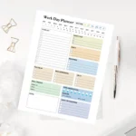 Work Day Planner featuring a clean daily to-do list design
