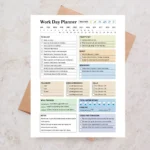 Work Day Planner Daily To Do List Productivity Checklist