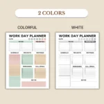 Work Day Planner have two colors colorful black & white