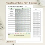 Work Habit Tracker Printable for Professional Discipline and Routine